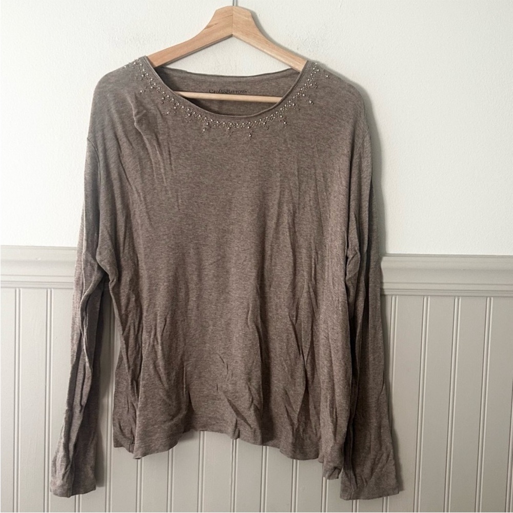 Croft & Barrow Brown Long Sleeve Tee women’s large